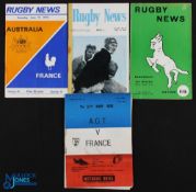 Tourists in Australia Rugby Programmes (4): Australia v France (SCG) 1972, VG; Rugby News edition,