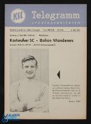 1960/61 SC Karlsruher v Bolton Wanderers friendly match programme 6 May 1961; good. (1)