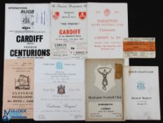 Cardiff Rugby Interest Programmes etc (10): Issues away at Newton Abbot 1950, Harlequins at White