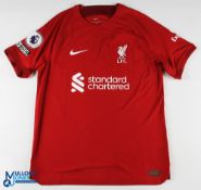 Darwin Nunez No 27 Liverpool 2022/23 match issue home football shirt - Nike/Standard Chartered, PL