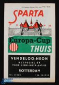 1959/60 European Cup Sparta Rotterdam v Glasgow Rangers 11 January 1960 match programme; fair/