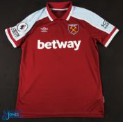 Michail Antonio No 9 West Ham United 2021/22 home match issue football shirt - Umbro / Betway,