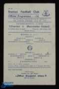 1952/53 Lancashire Senior Cup match programme Everton v Manchester United at Goodison 15 October