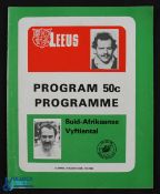 1980 SA Invitation XV v B & I Lions Rugby Programme: At Potchefstroom 21/5/80, 40pp, VG