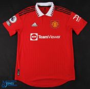 Casemiro No 18 Manchester United 2022/23 match issue home football shirt - Adidas/Team Viewer, PL