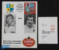 1980 Orange Free State v B & I Lions Rugby Programme: At Bloemfontein 24/5/80, 32pp, comes with