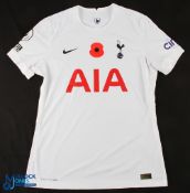 Harry Kane No 10 Poppy Tottenham Hotspur 2021/22 home match issue football shirt - Nike / AIA, PL No