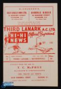 POSTPONED: 1964/65 Third Lanark v Motherwell Scottish League Div. 1 match programme 2nd January
