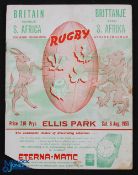 1955 British & I Lions Rugby Test Programme: So hard to find nowadays, the colourfully covered,
