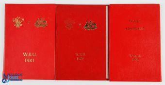 VIP Wales v Australia Rugby Programmes 1981-92 (3): Scarlet hardbound issues v the Wallabies over