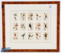 Framed Rugby League Cigarette 'Silks' Display: Fifteen colourful BDV Cigarettes 1920s club-