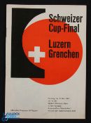 1960 Switzerland Cup Final Luzern v Grenchen at Bern 8 May 1960 official match programme; good. (1)