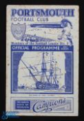 War abandoned season 1939/1940 Portsmouth v Reading league south 'B' match programme 16 December