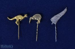 New Zealand & Australia Rugby Pin Badges (3): A trio of badges from Down Under