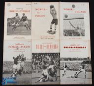 Collection of Norway home international programmes 1956 Sweden, 1956 Poland, 1957 Hungary, 1963