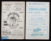 1953/54 Third Lanark Division 'B' away match programmes at Ayr Utd 6 February 1954 (has creases,