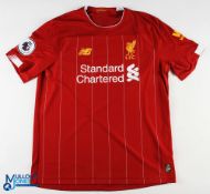 Virgil Van Dijk Autographed No 4 Liverpool 2019/20 match issue home football shirt - signed in ink