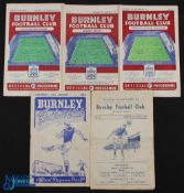 Selection of Burnley home programmes 1946/47 Middlesbrough (FAC), 1951/52 Hartlepools Utd (FAC),