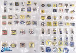 Warrington Wolves Rugby League enamel badge selection to incl Challenge Cup, Supporters Club,