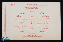 1955 Gilgryst Cup Final Manchester Utd 'A' (Bobby Charlton No. 11) v New Mills at Old Trafford