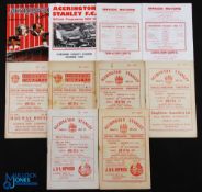 Selection of Accrington Stanley home match programmes 1954/55 Southport, 1955/56 Chester, 1956/57