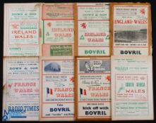 Wales job lot of Post-WW2 Rugby Programmes (8): Mixed conditions, so inviting bids for an