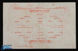 War Time 1941/42 Manchester United v Preston NE (young Tim Finney, also Bill Shankly) League War Cup