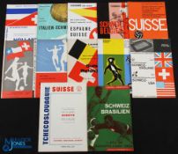 Collection of Switzerland home international programmes 1956 Brazil, Czechoslovakia (Dr Gero Cup),