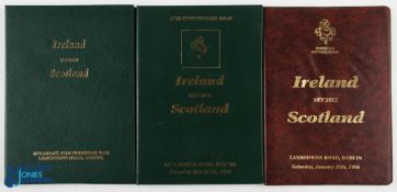 VIP Ireland v Scotland Rugby Programmes 1992-96 (3): Irish Committee Box etc issues for three