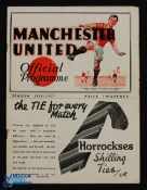 Pre-War 1936/1937 Manchester United v Bolton Wanderers Div. 1 match programme Xmas Day 1936 at Old