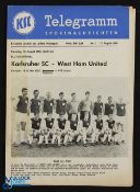 1966/67 SC Karlsruher v West Ham United friendly match programme (including Moore, Peters & Hurst)