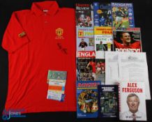 Manchester United Nobby Stiles Signed Golf Day Polo Shirt AFMUP, size M, charity golf day, plus Alex