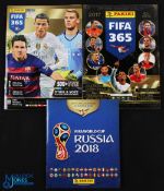 3x Panini Sticker Books 2016-2018, all complete, a FIFA 365 2016 album, a FIFA 365 2017 sticker