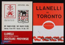Scarce Llanelli Overseas Rugby Programmes (2): Scarlets' Gold, topping and tailing their 1972-3