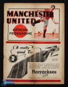 Pre-War 1938/1939 Manchester Utd v Stoke City (Stan Matthews) Div. 1 match programme 21 January