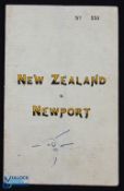 Scarce 1935 Newport v NZ Rugby Programme: Sought-after issue from the All blacks' tour, Rodney