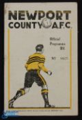 1946/47 Newport County v Plymouth Argyle Div. 2 match programme 10 May 1947; fair/good. (1)