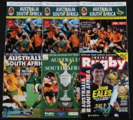 S Africa in Australia Rugby Programmes (6): All 3 tests 1993, Tri Nations July 13th 1996; July