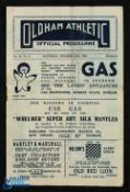 1948/49 Oldham Athletic v Crewe Alexandra Div. 3 (North) match programme 30 October 1948; fair at