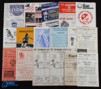 Selection of Wimbledon FC away match programmes 1957/58 Ilford, 1958/59 Dulwich Hamlet (SS Cup s/f),