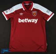 Andriy Yarmolenko No 7 West Ham United 2012/22 home match issue football shirt - Umbro / Betway,