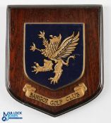 Bangor Golf Club (Co Down N I) Shield - mounted with the club's crest - overall 7