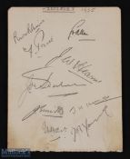1935 Middlesex County Cricket Club Autograph Page of Signatures, 9 signatures on one side of page,