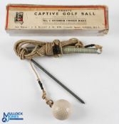 Halleys Captive Golf Ball Practise Aid - to incl rubber cored golf ball, c/w staple spring and