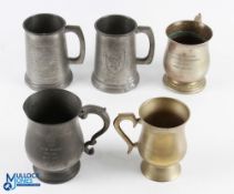 Collection of Various Pro-Am Golfing Presentation Engraved Pewter Tankards (5) 1983 Albrighton