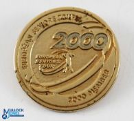 2000 European Seniors Golf Tour Large Gilt Members Pin Badge - embossed on the reverse Courtesy of