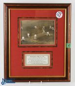 1936 Lords Cricket Ground Gentleman v Players, b&w photograph July 15th-17th Walter Hammond cuts a