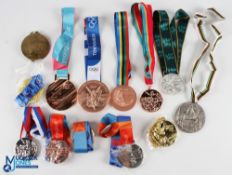 12x Replica Commemorative Olympic and Related Olympic Medals, all metal medals with lanyards