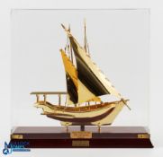 Dubai World Pro-Am 2004 Golf Tournament Winners Presentation Model of an Arabian fishing boat