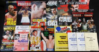 Boxing Programmes, and Posters, to include 1985 Eddie Thomas professional boxing programmes, WBO